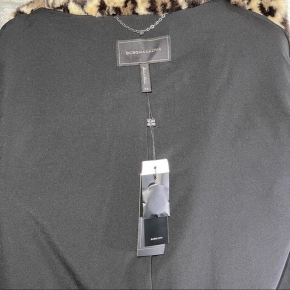 BCBG Tan Leopard Ariel Wool-Blend Peacoat XS - Picture 14 of 15